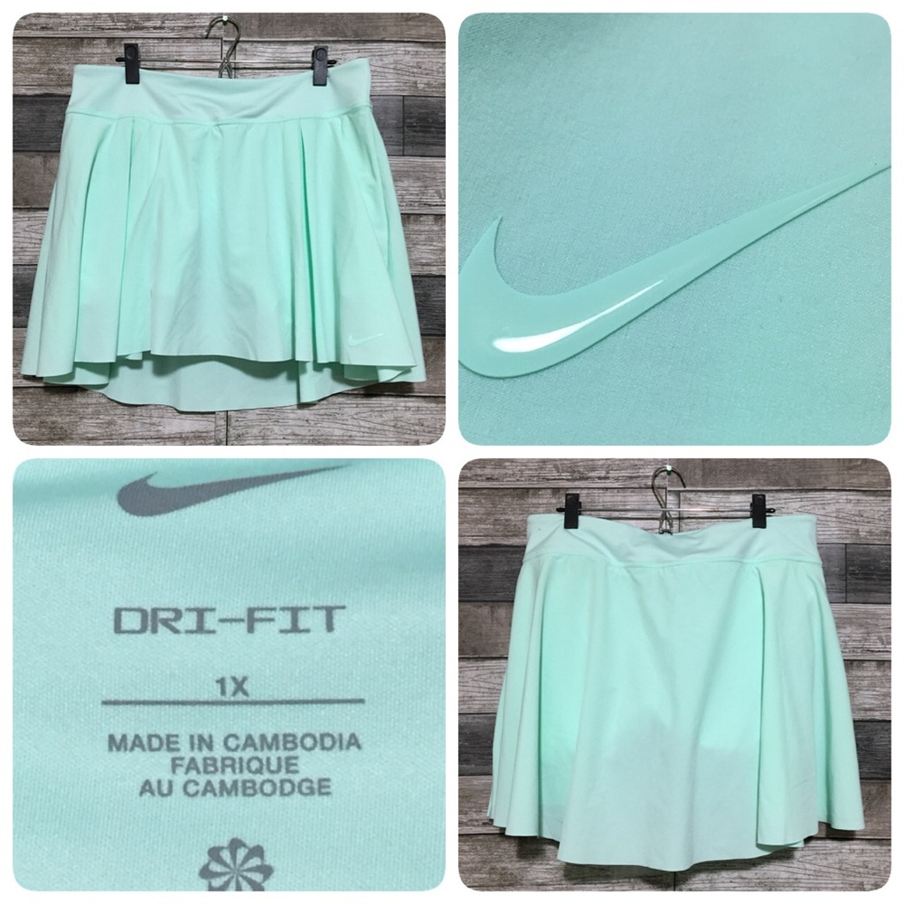 Nike Dri Fit Golf Tennis Skort Women’s 1X Mint Green Blue Performance Stretch